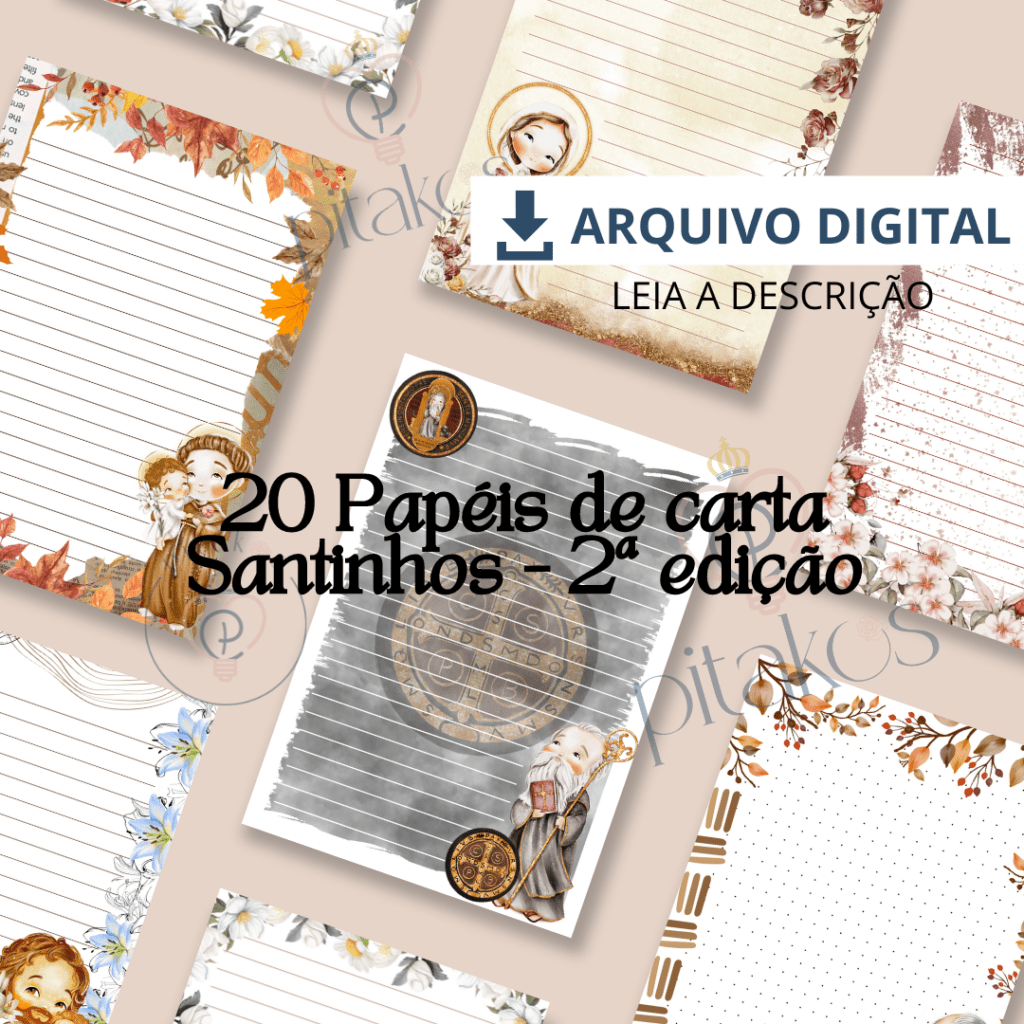 20 Papéis de Carta Santinhos (Pitakos) - Imagem 1