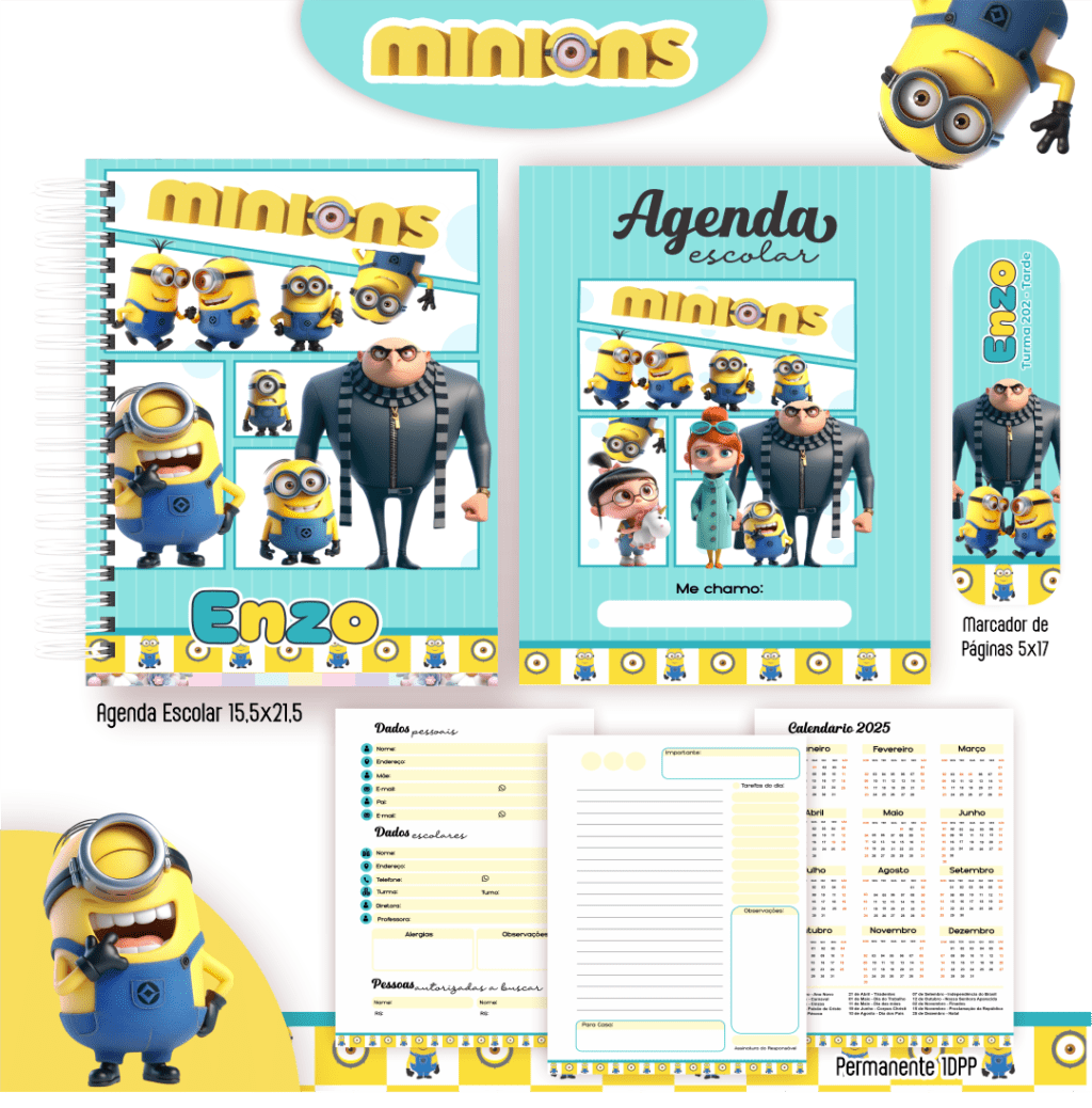 Minnions- Kit Escolar 2025 (Pamella Vieira) - Imagem 4