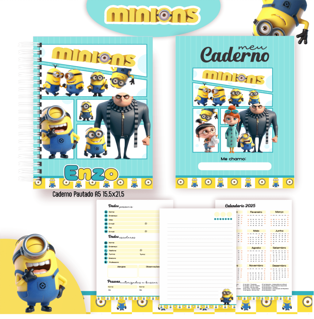 Minnions- Kit Escolar 2025 (Pamella Vieira) - Imagem 6