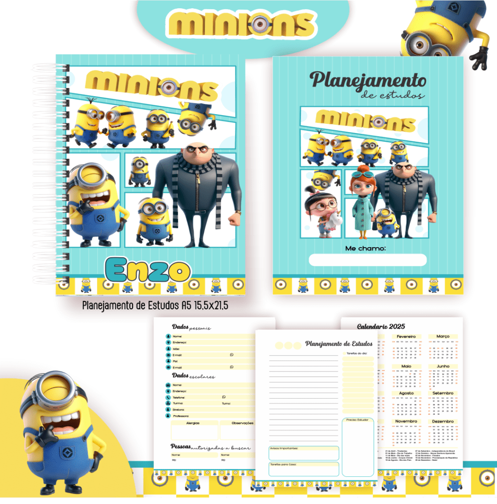 Minnions- Kit Escolar 2025 (Pamella Vieira) - Imagem 7