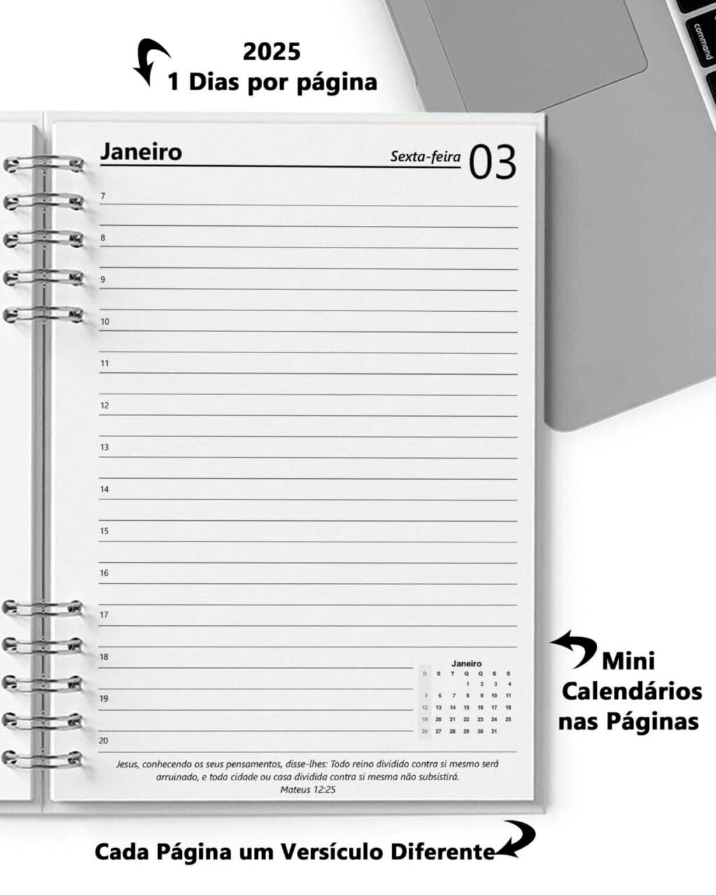Super COMBO 10 Agendas 2025 e Permanente Masculina com 5 Modelos de Capa (Bicho Papel) - Imagem 12