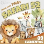 Safari Aquarela - Kit Digital