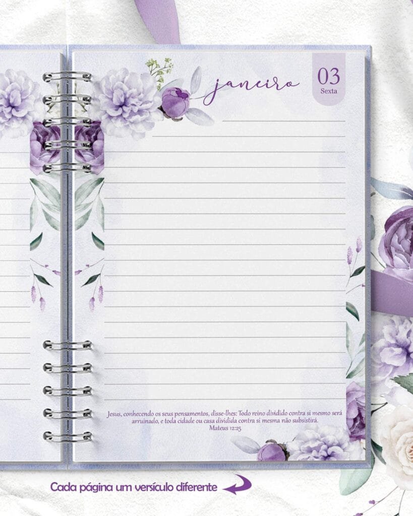 Agenda 2025 1DPP Versículos - Violeta (Bicho Papel) - Imagem 1