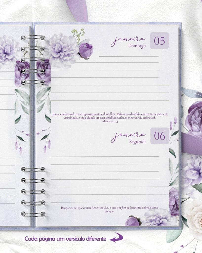 Agenda 2025 2DPP Versículos - Violeta (Bicho Papel) - Imagem 1