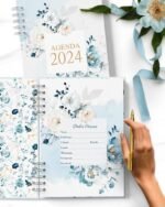 Agenda 2025 1DPP Versículos Floral Azul (Bicho Papel) - Imagem 2