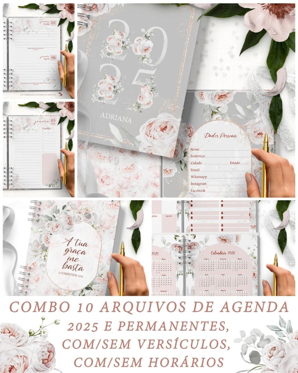 COMBO Believe - 10 Agendas 2025 e Permanente COM e SEM VERSÍCULOS e HORÁRIOS (Bicho Papel) - Imagem 1