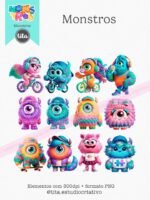 Monstros Kids - Combo Ilustrações e Papéis (Tita) - Imagem 6