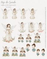 Ilustrações Anjo da Guarda com crianças | Santinhos (Carinas Paper) - Imagem 2