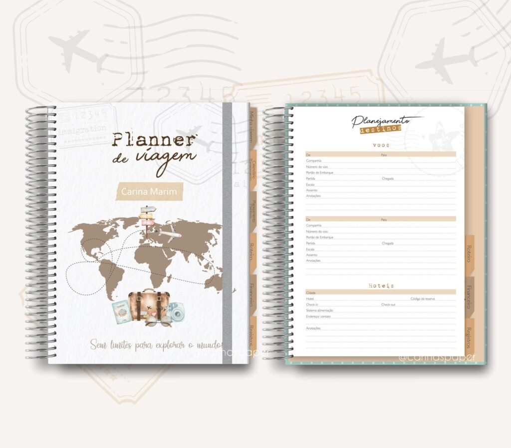 COMBO Planner de Viagem Permanente com calendários 25 e 26 (Carinas Paper) - Imagem 2