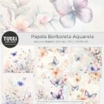 Papéis Borboleta | Aquarela - Kit Digital - Imagem 2