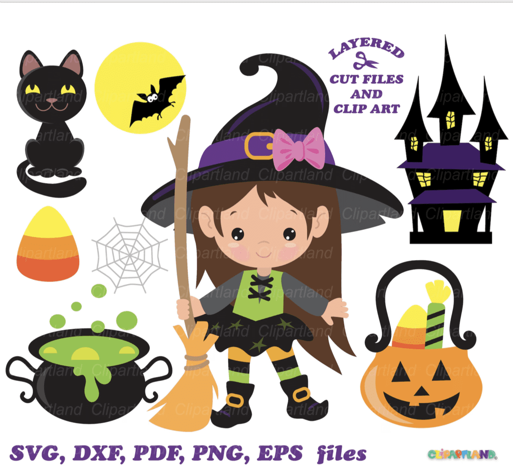 Bruxa de Halloween Fofa - Topo de Bolo - Imagem 1