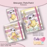Arte Porta Post it- Professora (Cute Corte)