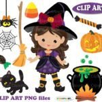Bruxa de Halloween Fofa M2 - Clip Arts
