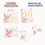 COMBO Mockup Kit do Bebê Wire-o Editável no CANVA