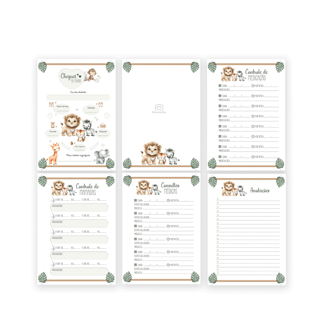 Safari Aquarela - Kit Maternidade (Arquivos da Toke) - Imagem 5