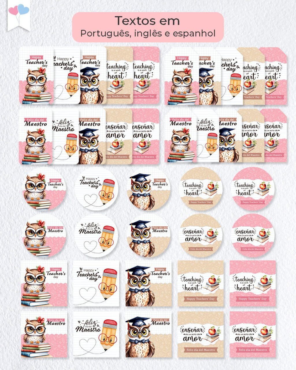 Tags e Adesivos Professores (Balloon) - Imagem 2