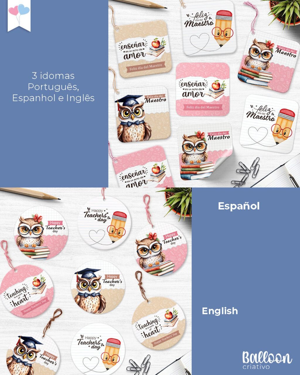 Tags e Adesivos Professores (Balloon) - Imagem 5