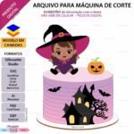 Halloween Bruxinha Baby - Topo de Bolo