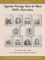 COSTURA - Agenda Vintage Tons de Rosa 2025 e sem data (Perfeito Miolo)