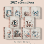 Planner Vintage Tons de Rosa 2025 e sem data (Perfeito Miolo)