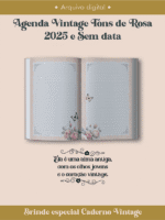 COSTURA - Agenda Vintage Tons de Rosa 2025 e sem data (Perfeito Miolo) - Imagem 12