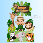 Safari Menino - Topo de Bolo