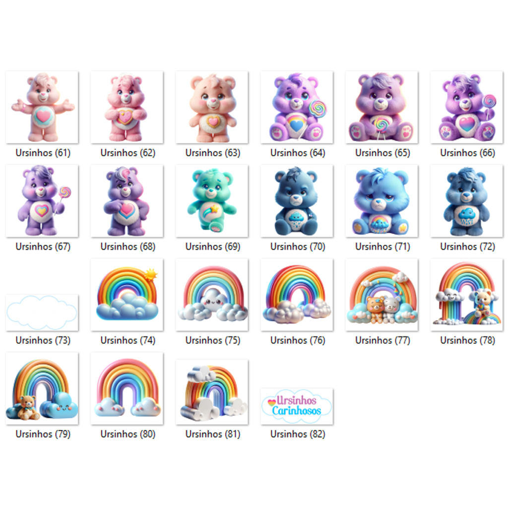 Ursinhos Carinhosos 3D - Kit Digital - Imagem 2