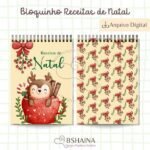 Bloquinho A6 Receitas de Natal Rena (Bia Shaina)