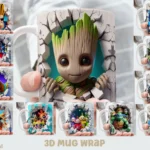 Personagens 3D - 20 Estampas Canecas