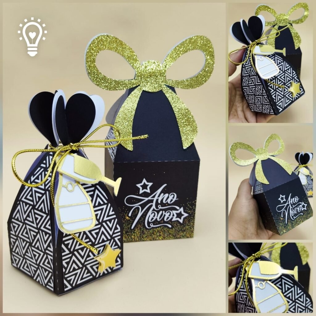 Caixinhas Ano Novo - Preto e Dourado - Imagem 1