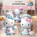 Hello Kitty Confeiteira - Kit Digital