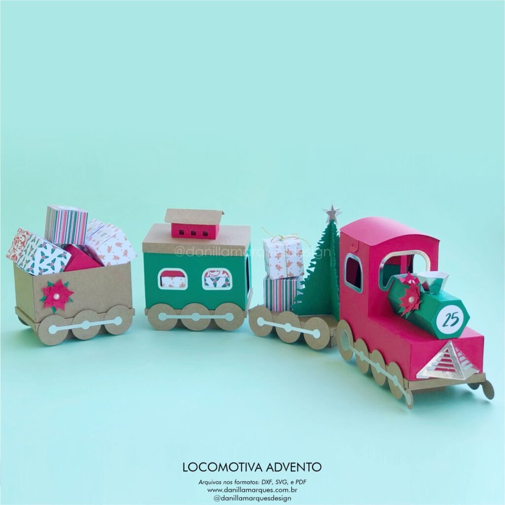Molde Locomotiva Advento Natal - Imagem 6