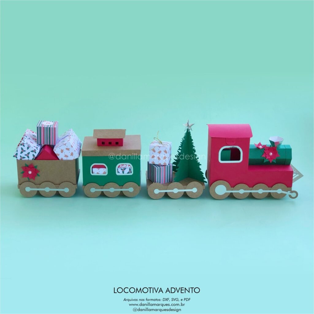 Molde Locomotiva Advento Natal - Imagem 1