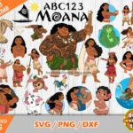 Moana + Alfabeto - Arquivos de Corte