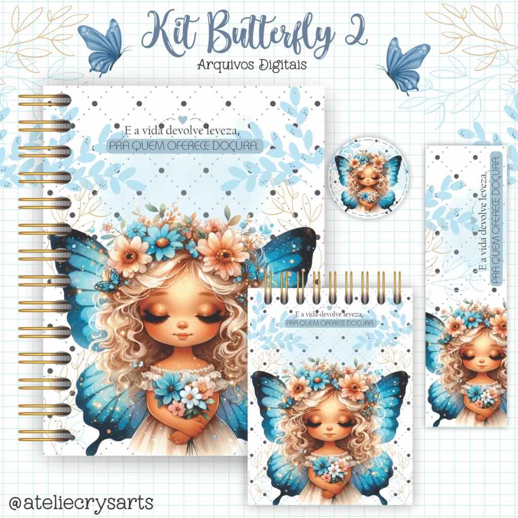 Kit Borboletas 2 - Encadernação (Crys Arts) - Imagem 2