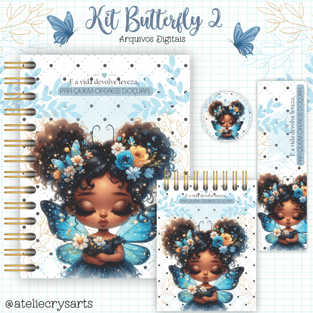 Kit Borboletas 2 - Encadernação (Crys Arts) - Imagem 1