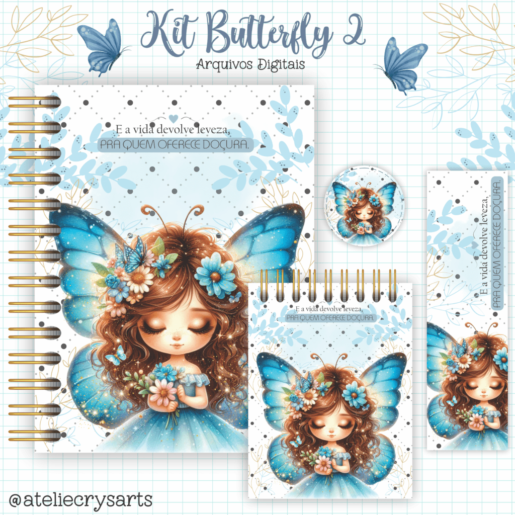 Kit Borboletas 2 - Encadernação (Crys Arts) - Imagem 5