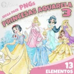 Princesas Aquarela 3 - Kit Digital