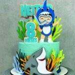 Baby Shark Mesversario - Topo de Bolo