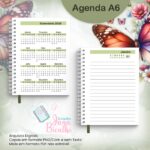 Agenda Permanente A6 1DPP - Coleção Watercolor Flower (Jana Bicalho) - Imagem 3