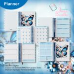 Planner Datado A5 Horizontal - Coleção Watercolor Flower (Jana Bicalho) - Imagem 5
