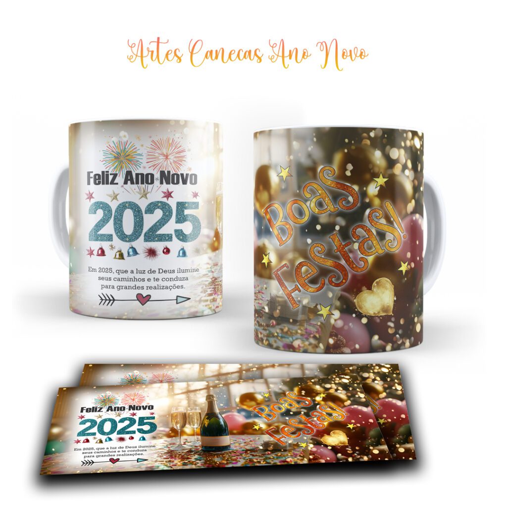 COMBO Ano Novo 2025 - Artes Canecas - Imagem 11