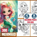 Cute Sereia - 300 Pag. - Livro de Colorir