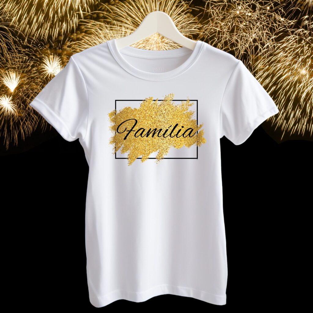Camiseta de Ano Novo Glitter (Personalize) - Imagem 4