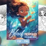 Cute Sereia Negra - 300 Pag. - Livro de Colorir
