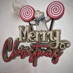 Merry Christmas Biscoito - Topo de Bolo