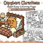 Capivara Natal - 6 Pag. - Livro de Colorir