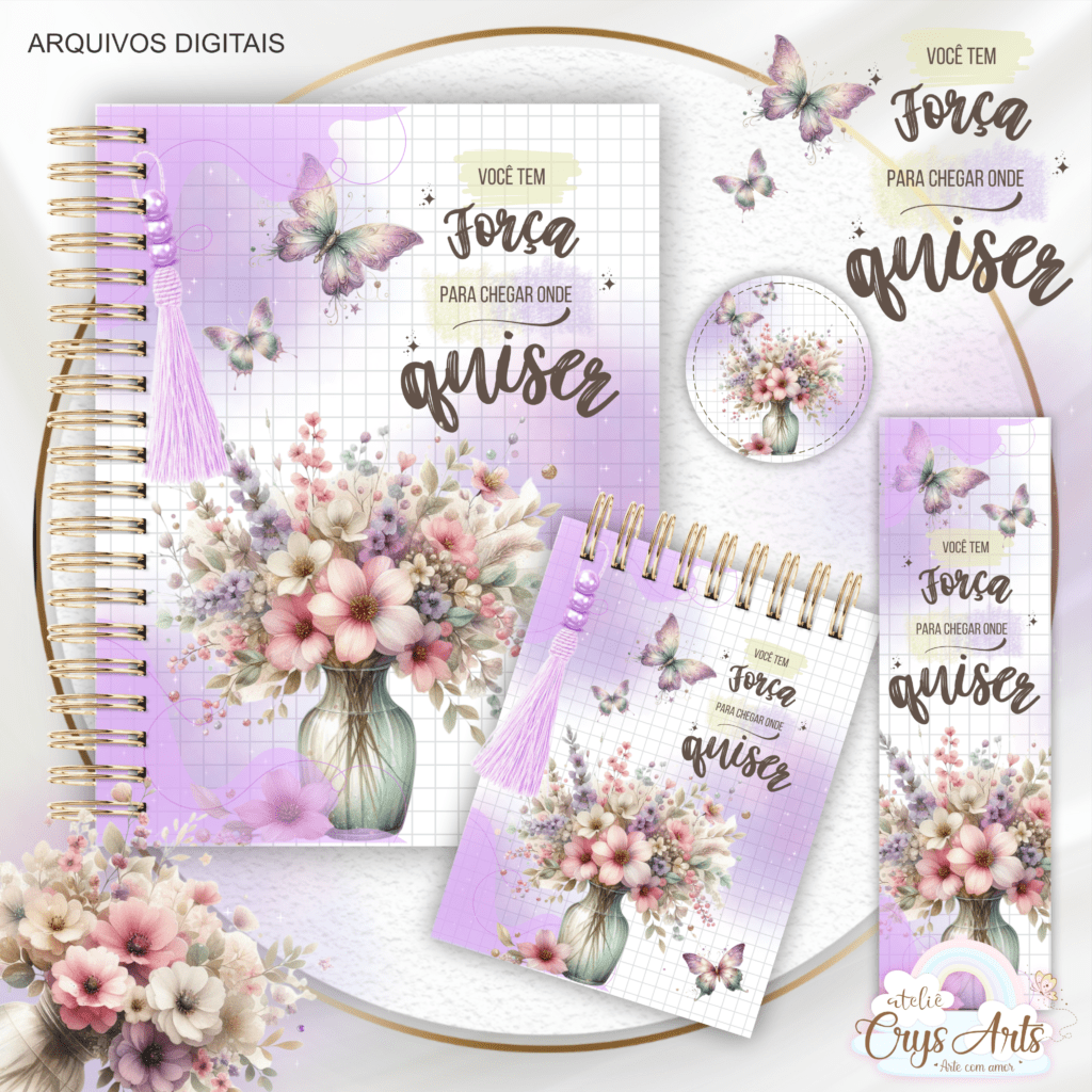 Kit Floral - Encadernação (Crys Arts) - Imagem 1