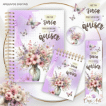 Kit Floral - Encadernação (Crys Arts)