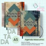 Agendas Datada A5 2025 - Masculina Retro Grunge (Jana Bicalho)